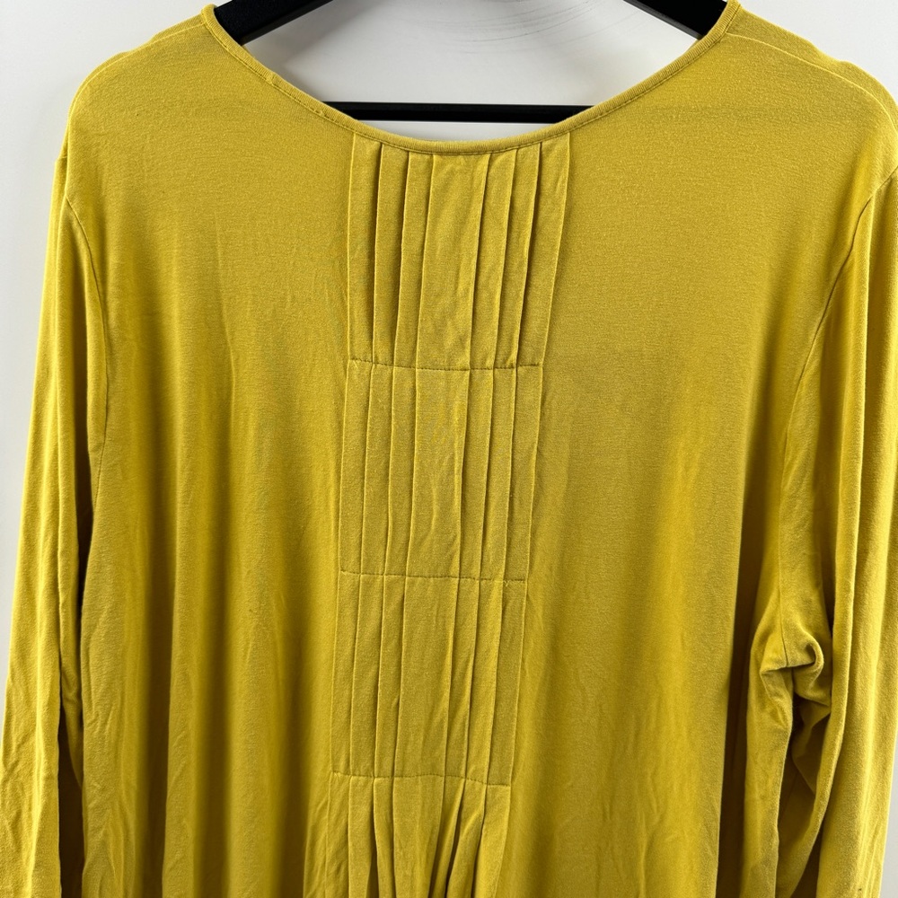 J. Jill Mustard Yellow Long Sleeve Top Womens Size XL Loose Fit Rayon Blend - Picture 7 of 8